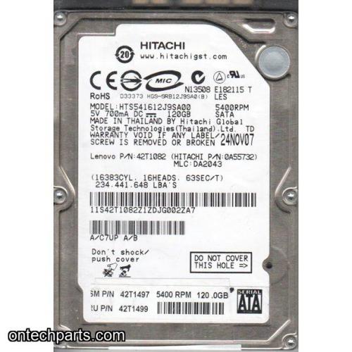 Hitachi 120GB HTS541612J9SA00 5400RPM SATA 2.5 Laptop HDD Hard Disk Drive