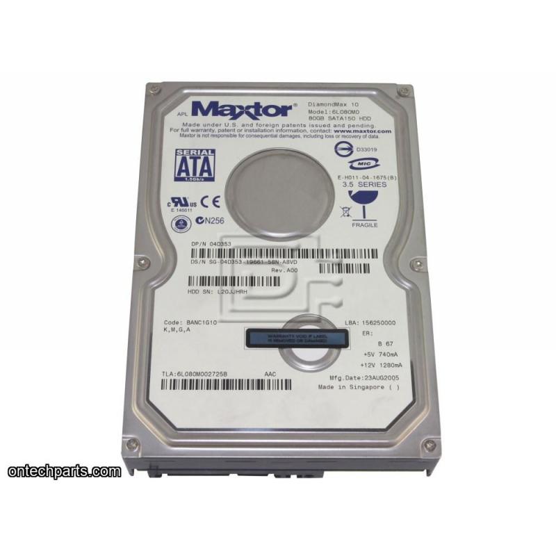 Maxtor Hard Drive model 6L080MO 80GB / SATA 150HDD