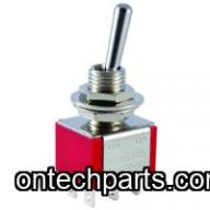 NTE54-310E SWITCH TOGGLE MINIATURE BAT HANDLE DPDT 5A 120VAC ON-OFF-(ON) EPOXY SEALED SOLDER TERMINALS